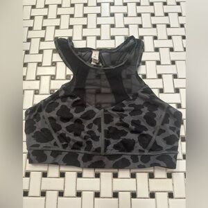Lululemon Athletica Black and Gray Patterned Sports Bra